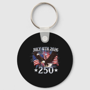 250 Years American 250th Anniversary USA Flag 4th Key Ring