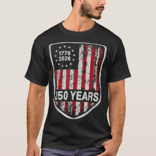 250 Years American 250th Anniversary USA Flag 4th T-Shirt