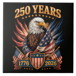 250 Years American 250th Anniversary Usa Patriotic Ceramic Tile
