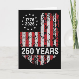 250 Years American 250th Anniversary Usa Us Flag 4 Card