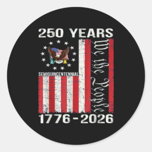 250 Years american 250th anniversary usa us flag 4 Classic Round Sticker