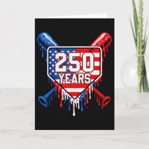 250 Years American 250th Boy 4th July Baseball Dri Card