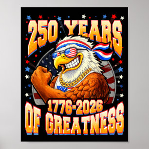 250 years american 250th us usa flag 4th of july  poster