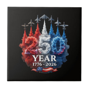 250 Years American 250th USA Patriotic 4th of July Ceramic Tile