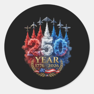 250 Years American 250th Usa Patriotic 4th Of July Classic Round Sticker