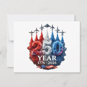 250 Years American 250th USA Patriotic 4th of July Holiday Card