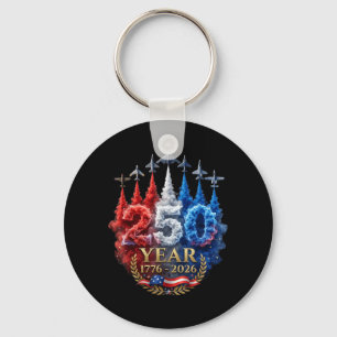 250 Years American 250th USA Patriotic 4th of July Key Ring