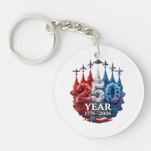 250 Years American 250th USA Patriotic 4th of July Key Ring