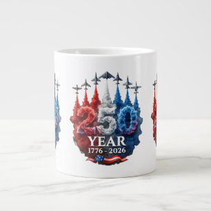 250 Years American 250th USA Patriotic 4th of July Large Coffee Mug