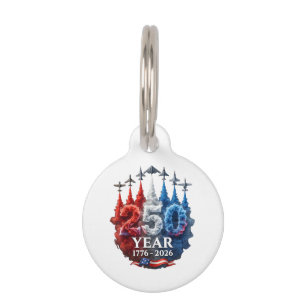 250 Years American 250th USA Patriotic 4th of July Pet Tag