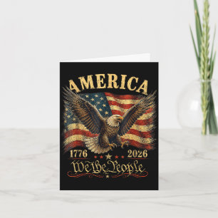 250 years american anniversary 1776-2026 usa flag card