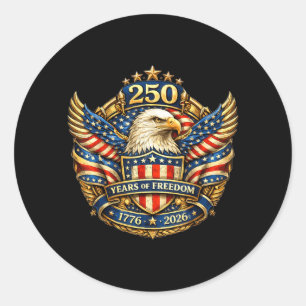 250 Years American Anniversary 1776-2026 USA Flag Classic Round Sticker