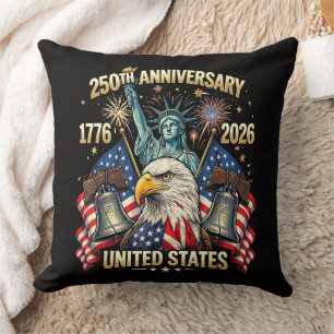250 Years American Anniversary 1776-2026 USA Flag Cushion