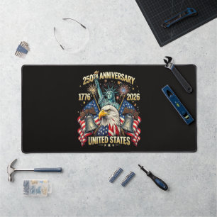 250 Years American Anniversary 1776-2026 USA Flag  Desk Mat