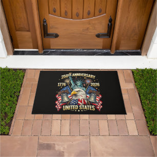 250 Years American Anniversary 1776-2026 USA Flag Doormat