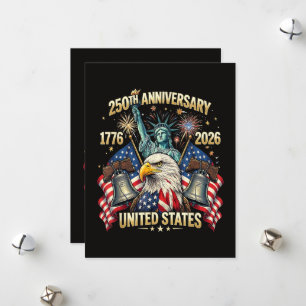 250 Years American Anniversary 1776-2026 USA Flag Holiday Card