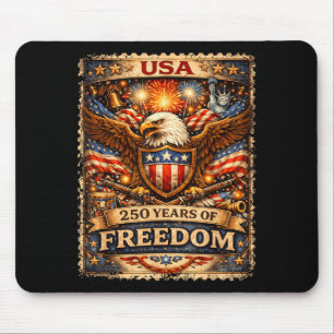 250 Years American Anniversary 1776-2026 USA Flag Mouse Pad