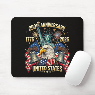 250 Years American Anniversary 1776-2026 USA Flag  Mouse Pad