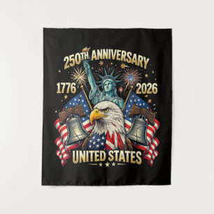 250 Years American Anniversary 1776-2026 USA Flag Tapestry