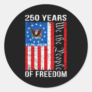 250 years american anniversary 250th usa flag 4th classic round sticker