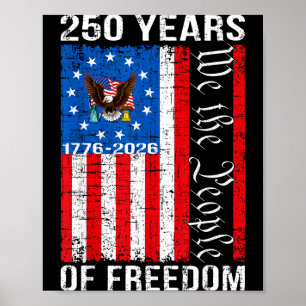 250 years american anniversary 250th usa flag 4th poster