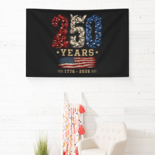 250 Years American Eagle Flag Patriotic  Banner