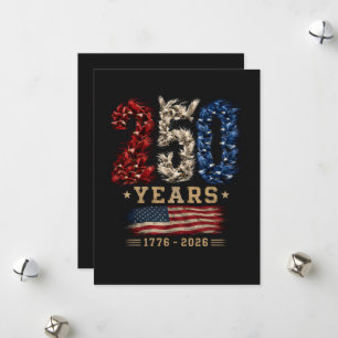 250 Years American Eagle Flag Patriotic Holiday Card
