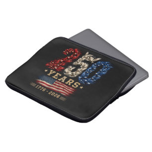 250 Years American Eagle Flag Patriotic Laptop Sleeve