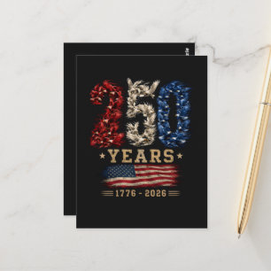 250 Years American Eagle Flag Patriotic Postcard