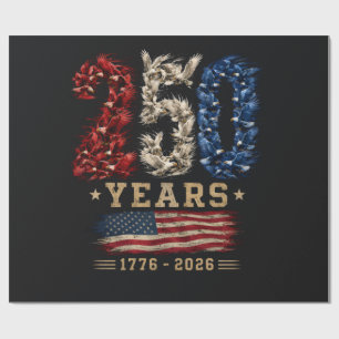 250 Years American Eagle Flag Patriotic Wrapping Paper