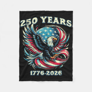 250 Years American Flag 1776 2026 250th Anniversar Fleece Blanket