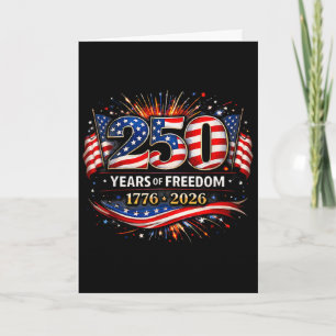 250 Years American Flag 1776-2026 250th Birthday 4 Card