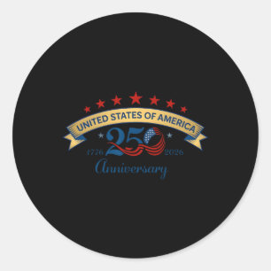 250 Years American Flag 1776-2026 250th Birthday 4 Classic Round Sticker