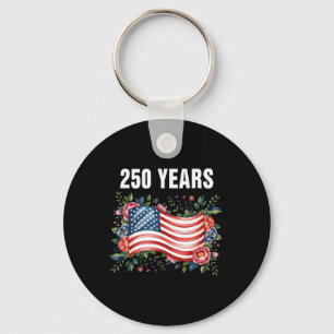 250 Years American Flag 1776-2026 250th Birthday 4 Key Ring