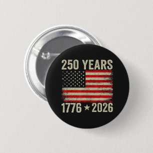 250 Years American Flag 1776-2026 6 Cm Round Badge