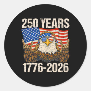 250 Years American Flag 250th Anniversary Eagle 4t Classic Round Sticker