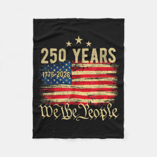 250 Years American Flag 250th Anniversary USA 4th Fleece Blanket