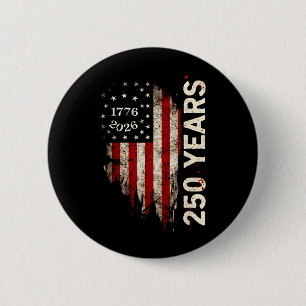 250 Years American Flag 250th Anniversary USA 6 Cm Round Badge