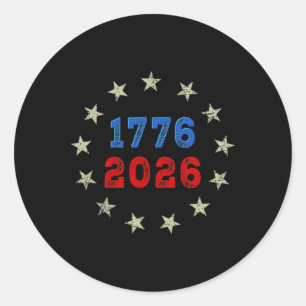 250 Years American Flag (2 Sides) Front And Ck Classic Round Sticker