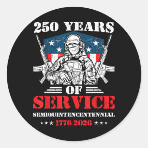 250 Years American Flag 4th of July 2026 1776 Men Classic Round Sticker