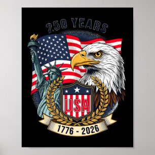 250 Years American Flag Anniversary Usa 250th Birt Poster