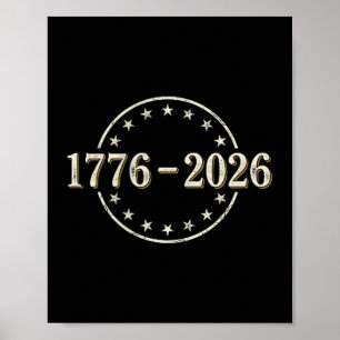 250 years american flag - front and back 250 years poster