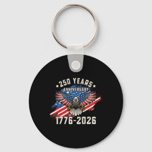 250 Years American Flag Patriotic Eagle 250th Usa Key Ring