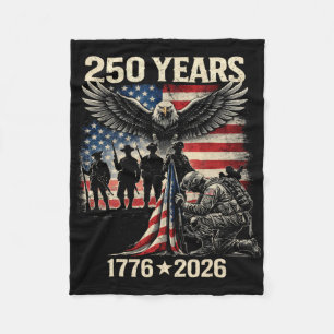 250 Years American Flag Usa 250th Anniversary Patr Fleece Blanket