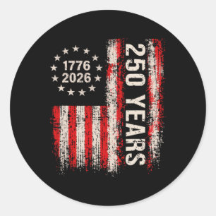 250 Years American History Commemorative Art 1776  Classic Round Sticker