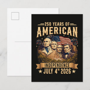 250 Years American Independence Invitation Postcard