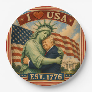 250 Years American Pride Love USA Paper Plate