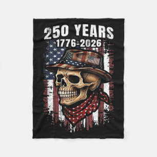 250 Years American Skull Skeleton Patriotic Fleece Blanket