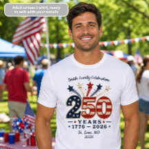 250 Years Anniversary 1776-2026 Patriotic T-Shirt
