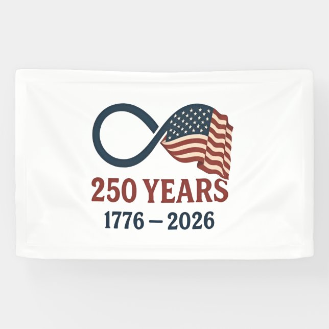250 Years Anniversary 1776-2026 USA Patriotic  Banner (Horizontal)